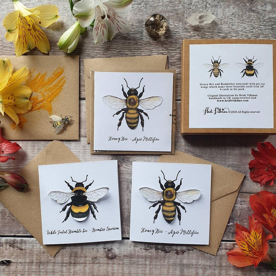 Bee Paper Cut Notecards - Etsy UK