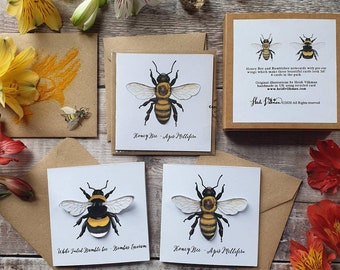 Bee paper cut Notecards