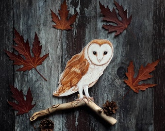 Barn Owl Decor, Owl Decal Barn Owl Art, Woodland Decal, Nursery Art, Fabric Decal