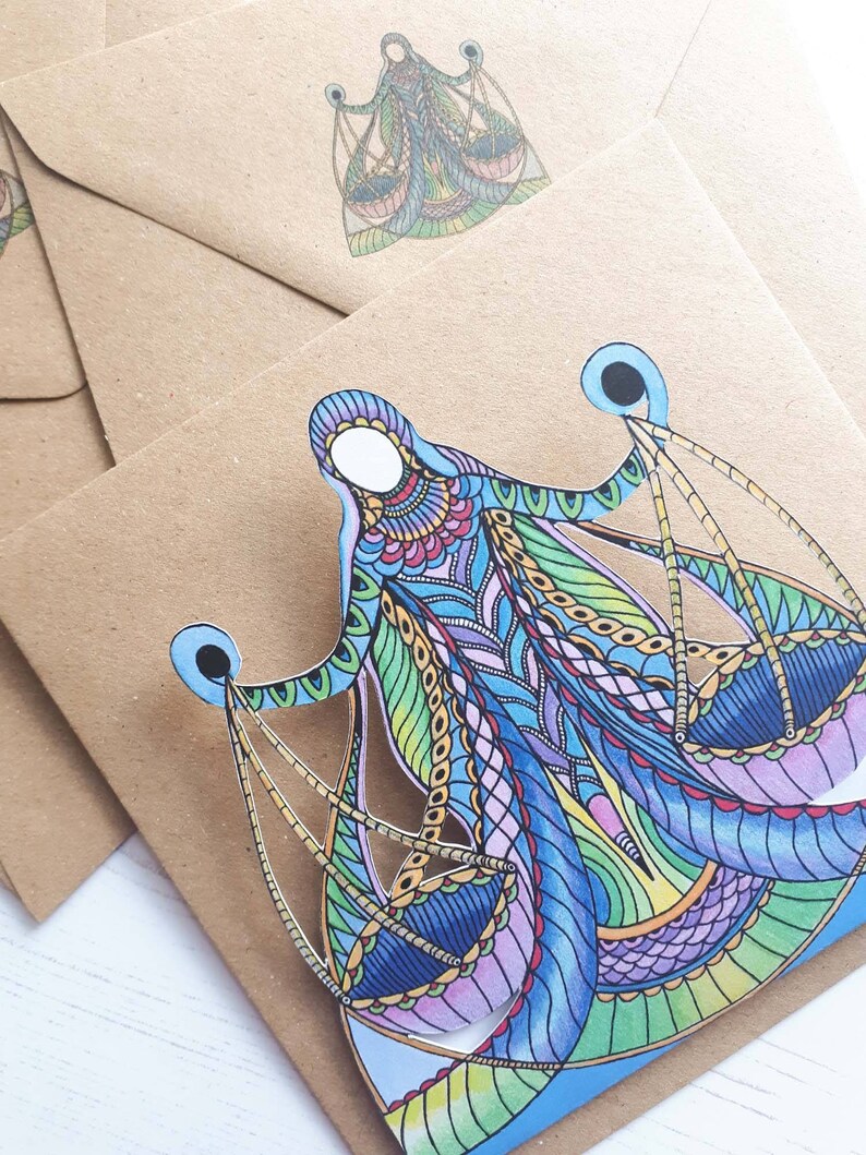 Libra Zodiac Birthday Card - Etsy