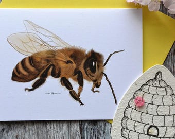 Plantable Honey Bee greeting card