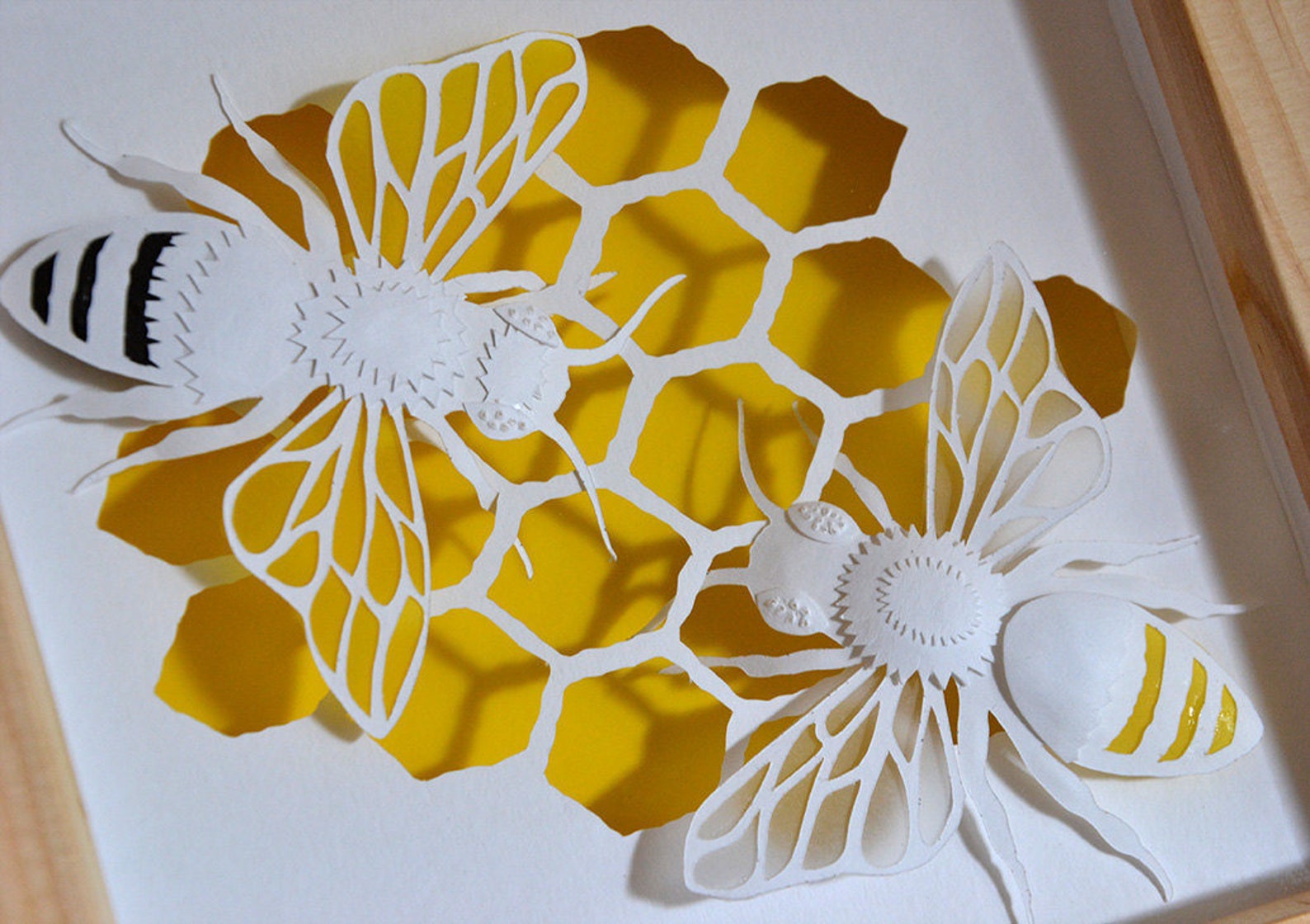Honey Bees Unique Paper Cut 3d Paper Sculpture Giftware Etsy