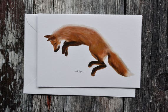 Red Fox Greeting Card Woodland Animal Card Eco-friendly | Etsy