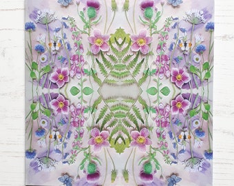 Floral Mandala Card - Botanical Greeting Card - Flower Card - Happy birthday - Paper Cut Art - Printed Card
