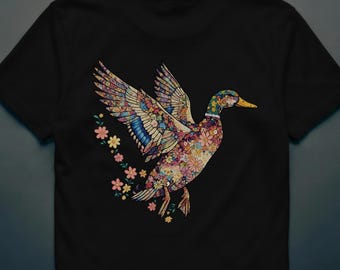 Aesthetic Duck Shirt - Artistic Duck Lover Tee - Vibrant Nature Animal Shirt - Unique Gift for Her