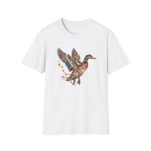 Aesthetic Duck Shirt - Artistic Duck Lover Tee - Vibrant Nature Animal Shirt - Unique Gift for Her White