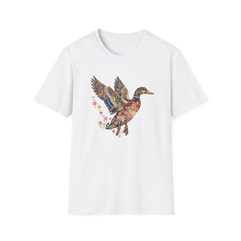 Aesthetic Duck Shirt - Artistic Duck Lover Tee - Vibrant Nature Animal Shirt - Unique Gift for Her White
