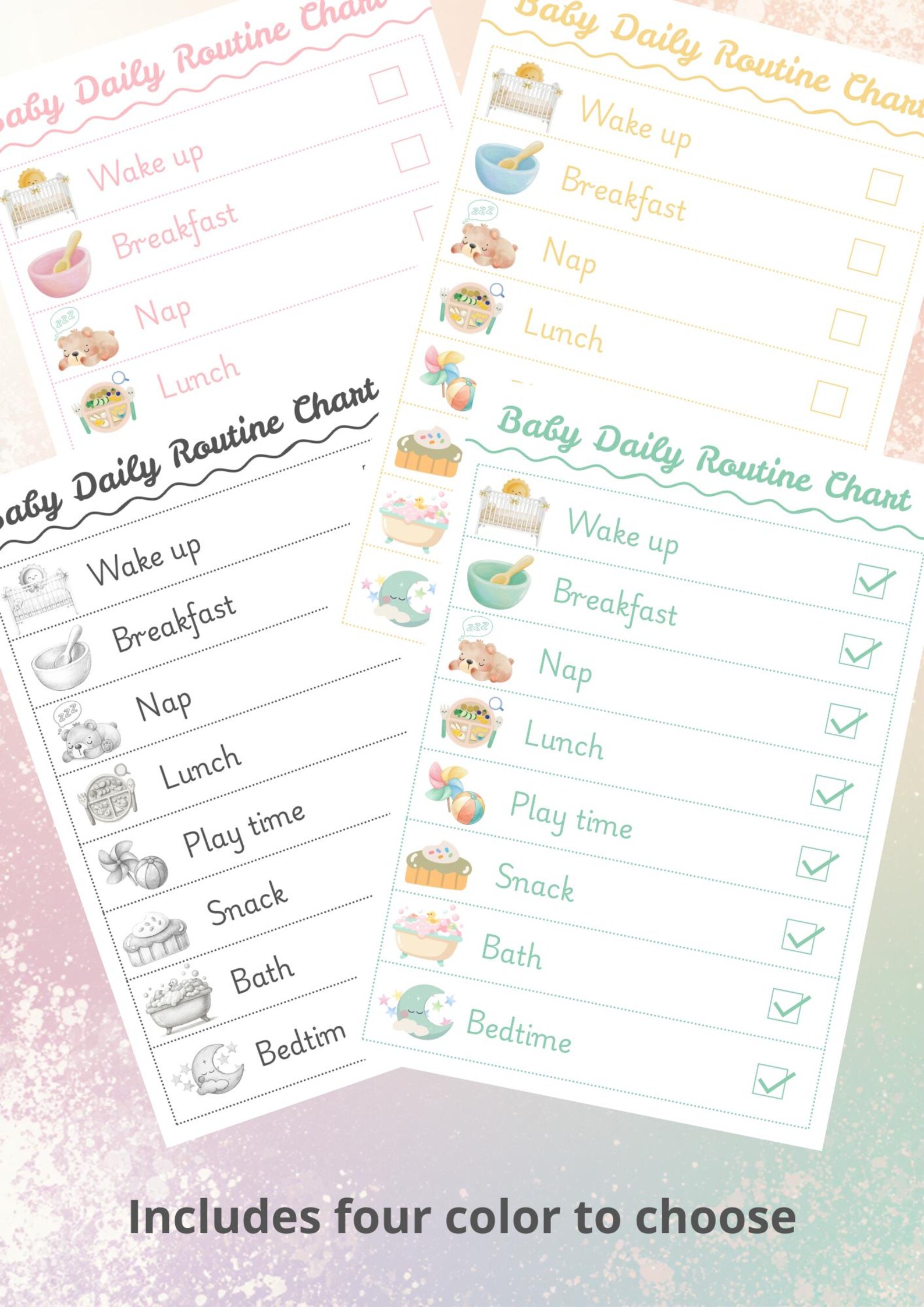Daily Routine Schedule Babies Baby Daily Routine Chart Printable | Toddler Chart | Babies Schedule ...