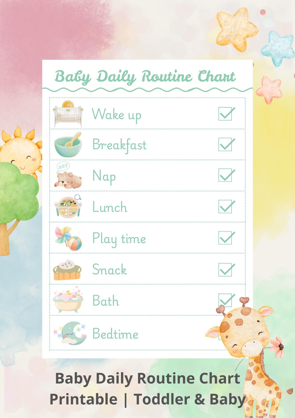 Baby Daily Routine Chart Printable | Toddler Chart | Babies Schedule ...