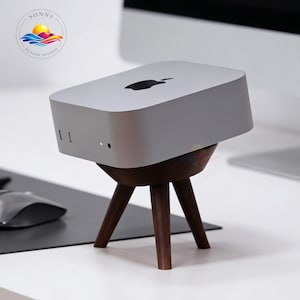 Mac Mini M4 Solid Wood Stand,Riser Base for 2024 Apple M4,Mac Studio Elevated Stand.Mini Computer Stand,Practical Desktop Decorative Stand