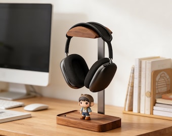 Wooden Headphone Holder |Gaming Headset Stand | Decorative Headphone Rack | Freestanding Desk Headphone Rack|Headphone Stand