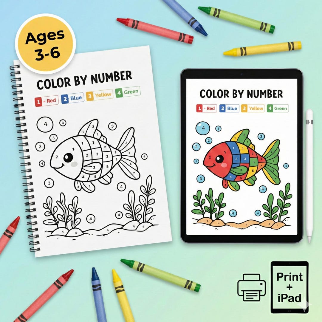 Color by Number Book for Kids | Printable Coloring Pages | Preschool ...