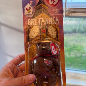 Seltene Mütze Ty Beanie Britannia the Bear geschnitten