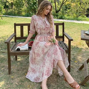 etsy pink dress The Millie Dress in Pink Bloom