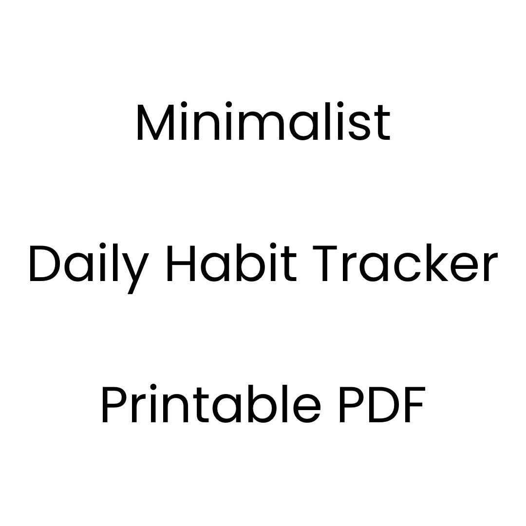 Minimalist Daily Habit Tracker Printable PDF | Daily Planner ...