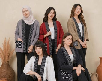 Women’s Long Sleeve Batik Kimono Style Outerwear