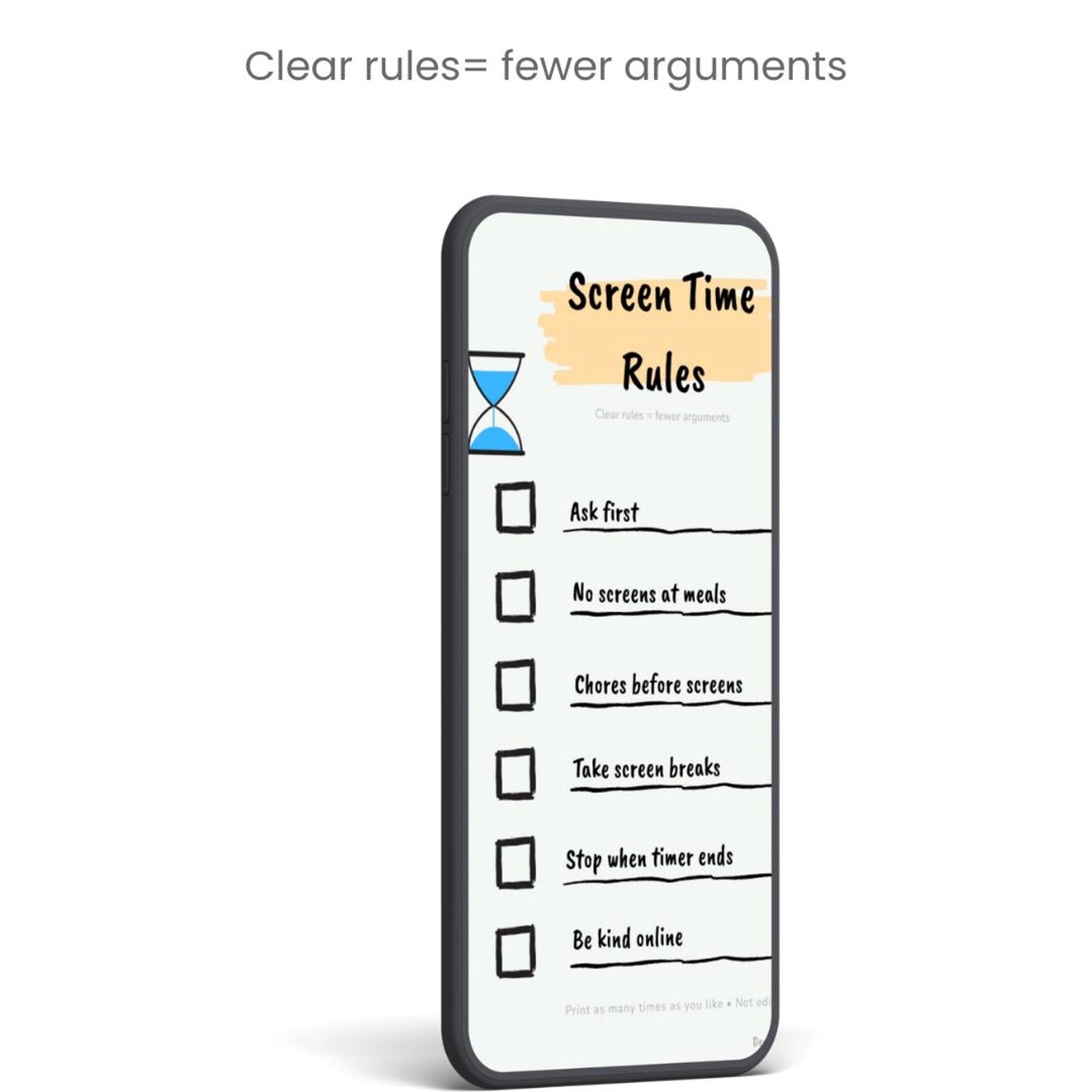 Springtime Screen Rules Screen Time Rules Printable, Kids Screen Time Checklist, Family Screen ...