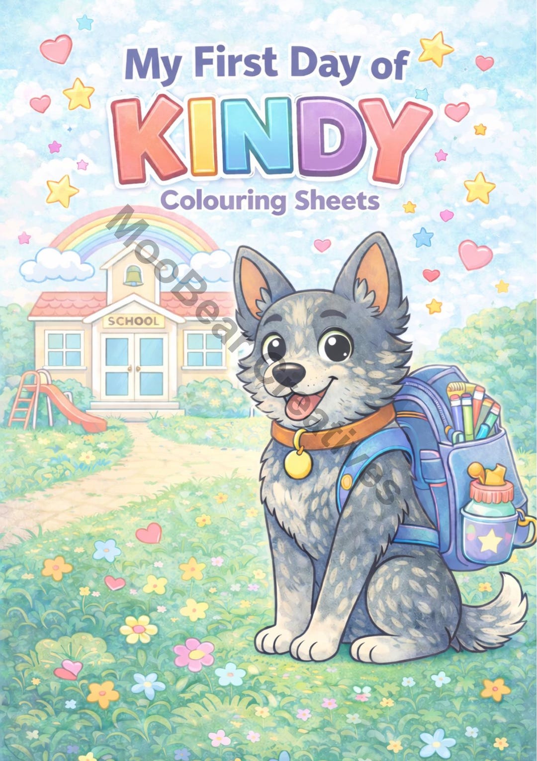 First Day of Kindy Colouring Book | Tilly the Blue Cattle Dog (digital ...