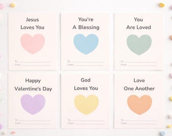 Christian Valentine Cards for Kids | Printable Faith Valentines (Instant Download)