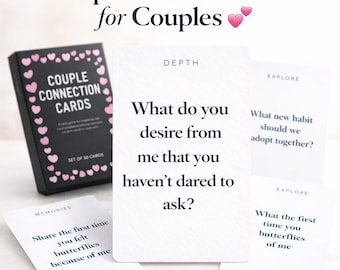 Couples Conversation Cards Game for Date Night, Intimacy Building Relationship Card Deck Gift