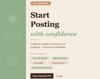 Instagram-Leitfaden für Anfänger | Mehr Selbstvertrauen beim Posten | Content-Ideen und Strategien | Instagram-Arbeitsbuch (PDF)