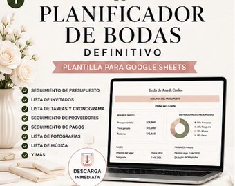 Hochzeitsplaner-Vorlage für Google Tabellen | Budget, Gästeliste, Zeitplan (Digitaler Download)