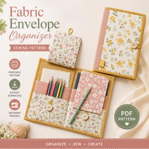 Fabric Organizer Sewing Pattern PDF | Pocket Organizer Pattern | Quilted Organizer Tutorial | DIY Sewing Pattern | Organizer Wallet