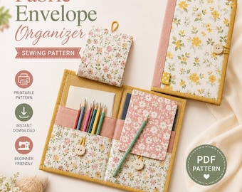 Fabric Organizer Sewing Pattern PDF | Pocket Organizer Pattern | Quilted Organizer Tutorial | DIY Sewing Pattern | Organizer Wallet