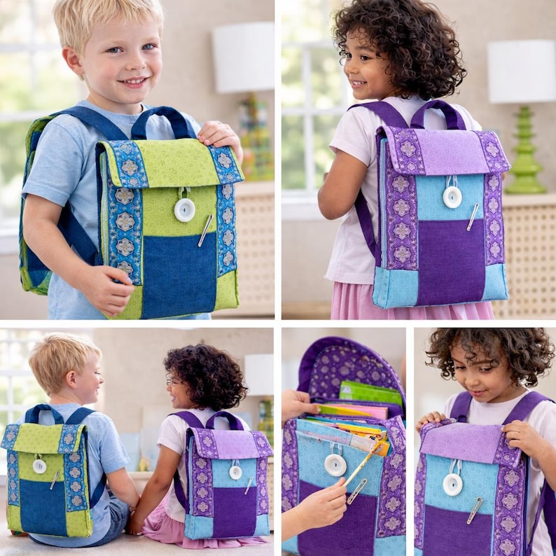 Kids Backpack Sewing Pattern | DIY School Bag PDF Instructions (digital ...