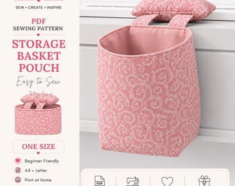 Sewing Pattern PDF: Hanging Desk Basket Pouch & Pincushion (Digital Download)