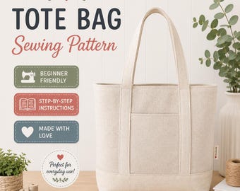 Market-Fresh Tote Sewing Pattern | Fat Quarter Friendly Reversible Bag (PDF Pattern)