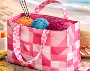 Patchwork Tote Bag Sewing Pattern | Beginner Friendly Craft Bag (PDF Download)