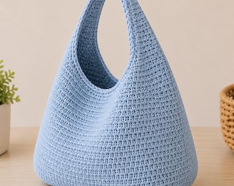 Boho Hobo Tote Bag Crochet Pattern, Beginner Slouchy Shoulder Bag (PDF Download)