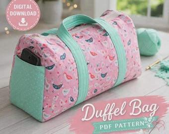 Large Duffle Bag Sewing Pattern, Weekender Travel Carryall (PDF Download)