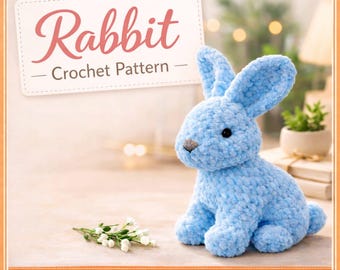 Plush Rabbit Crochet Pattern, Mini Bunny Amigurumi PDF (Digital Download)