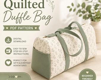 Large Duffle Bag Sewing Pattern, Weekender Travel Carryall (PDF Download)