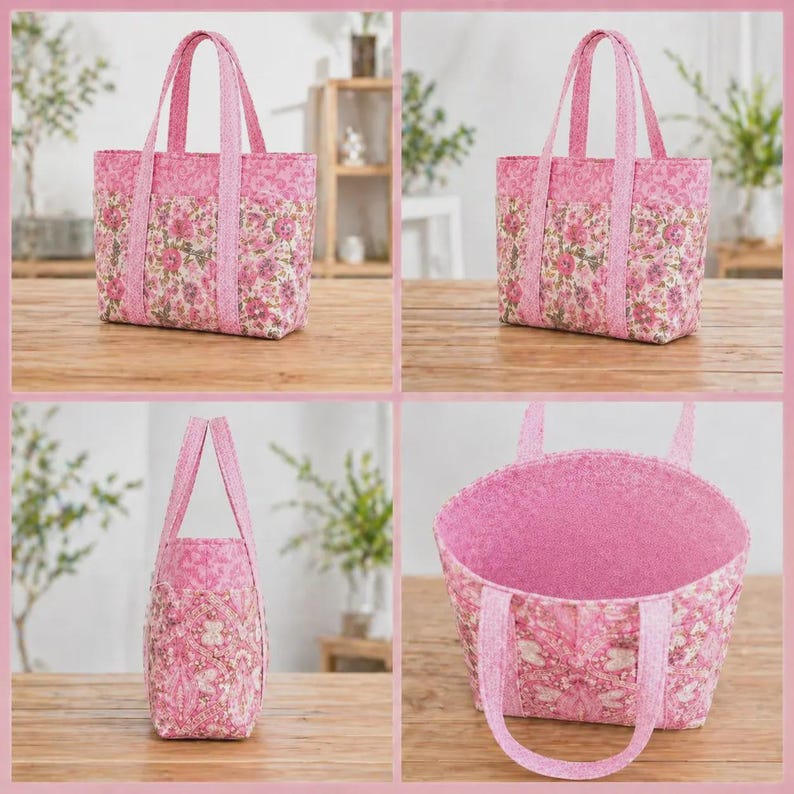 Quilted Tote Bag Sewing Pattern PDF, Beginner Friendly Shoulder Bag ...