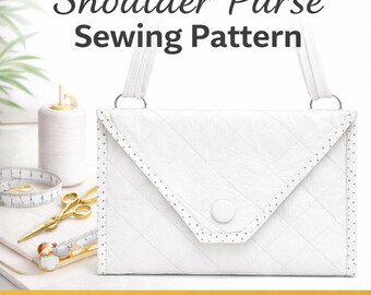 Opvallende strepen portemonnee naaipatroon - gewatteerde crossbody tas pdf - beginners tot gevorderden doe-het-zelf naaien