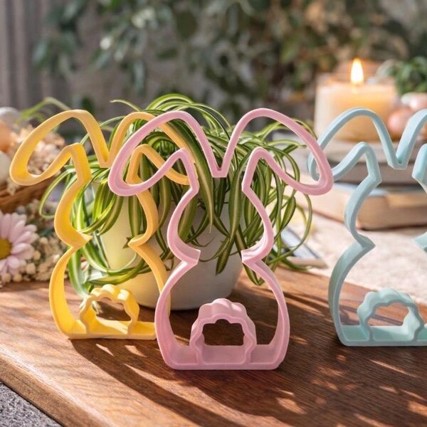 6" Matte Bunny Cutout | Minimalist Easter Silhouette | Spring Shelf Sitter (PLA)