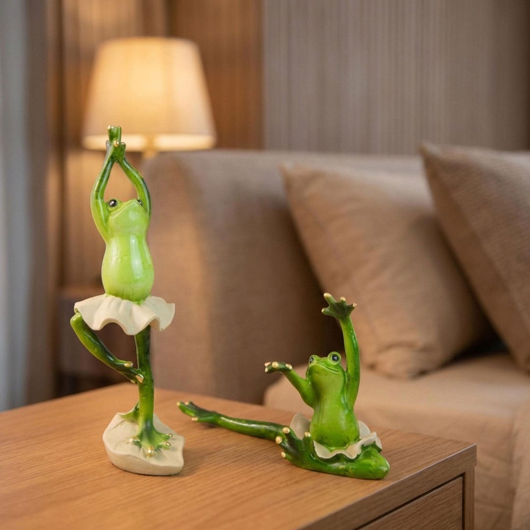 Frog Ballerina Figurines, Whimsical Ballet Animal Decor, Cottagecore ...
