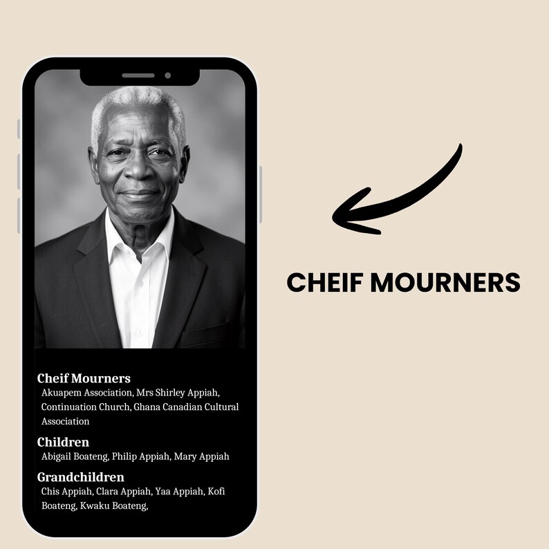 Elegant Funeral Video Template, Animated Black White Digital Card