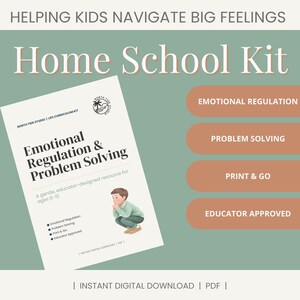 Peut inclure: Kit scolaire à domicile pour les enfants de 6 à 10 ans, conçu pour aider les enfants à gérer leurs émotions. Le kit comprend des ressources pour la régulation émotionnelle et la résolution de problèmes.