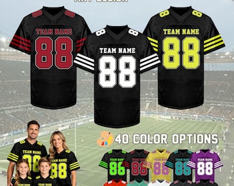 Custom Name Number Football Jersey, Personalized Button Down Football Uniform, Custom Team Logo Sport Jersey,Mens Custom Football Shirt Gift