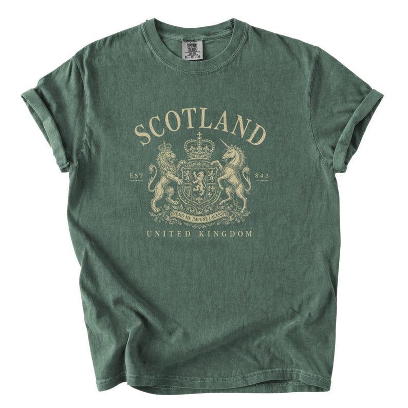 Scotland Vintage Crest Shirt, Scottish Heritage Tee, Scotland Comfort Colors Tshirt, United Kingdom Travel Graphic Shirt, Retro Souvenir Tee image 1