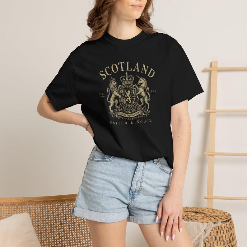 Scotland Vintage Crest Shirt, Scottish Heritage Tee, Scotland Comfort Colors Tshirt, United Kingdom Travel Graphic Shirt, Retro Souvenir Tee image 5