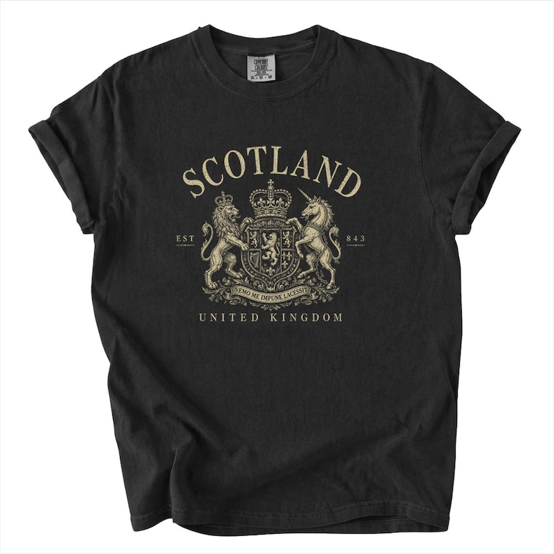Scotland Vintage Crest Shirt, Scottish Heritage Tee, Scotland Comfort Colors Tshirt, United Kingdom Travel Graphic Shirt, Retro Souvenir Tee image 2