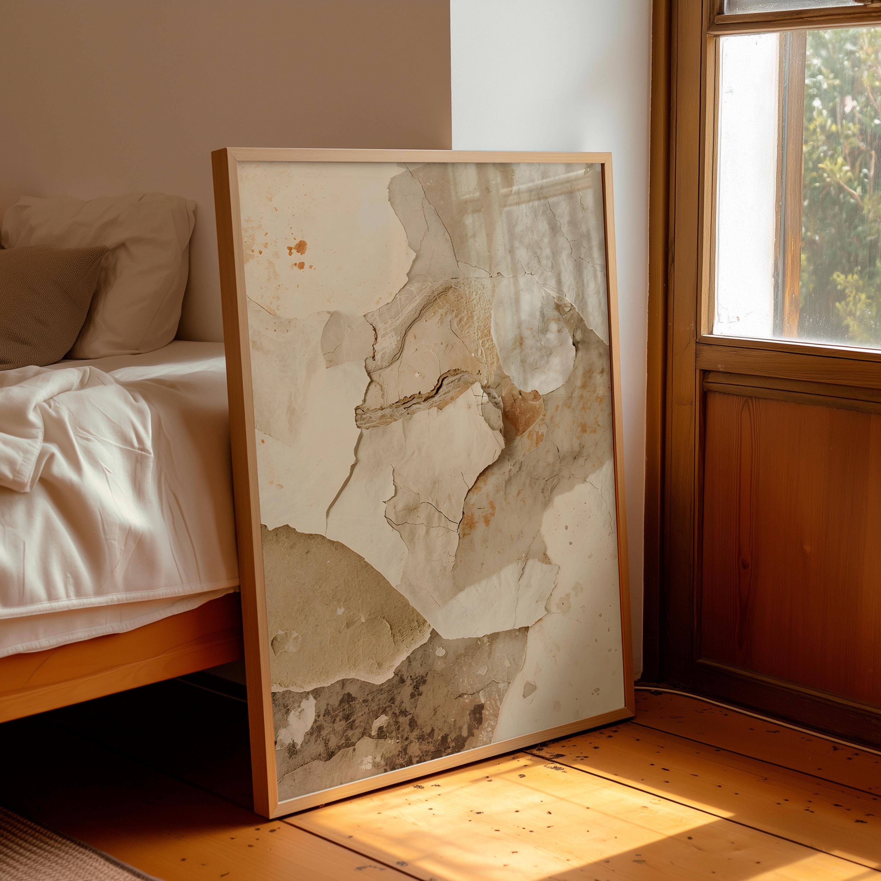 Wabi Sabi Textured Wall Art Printable, Neutral Beige Plaster Abstract ...