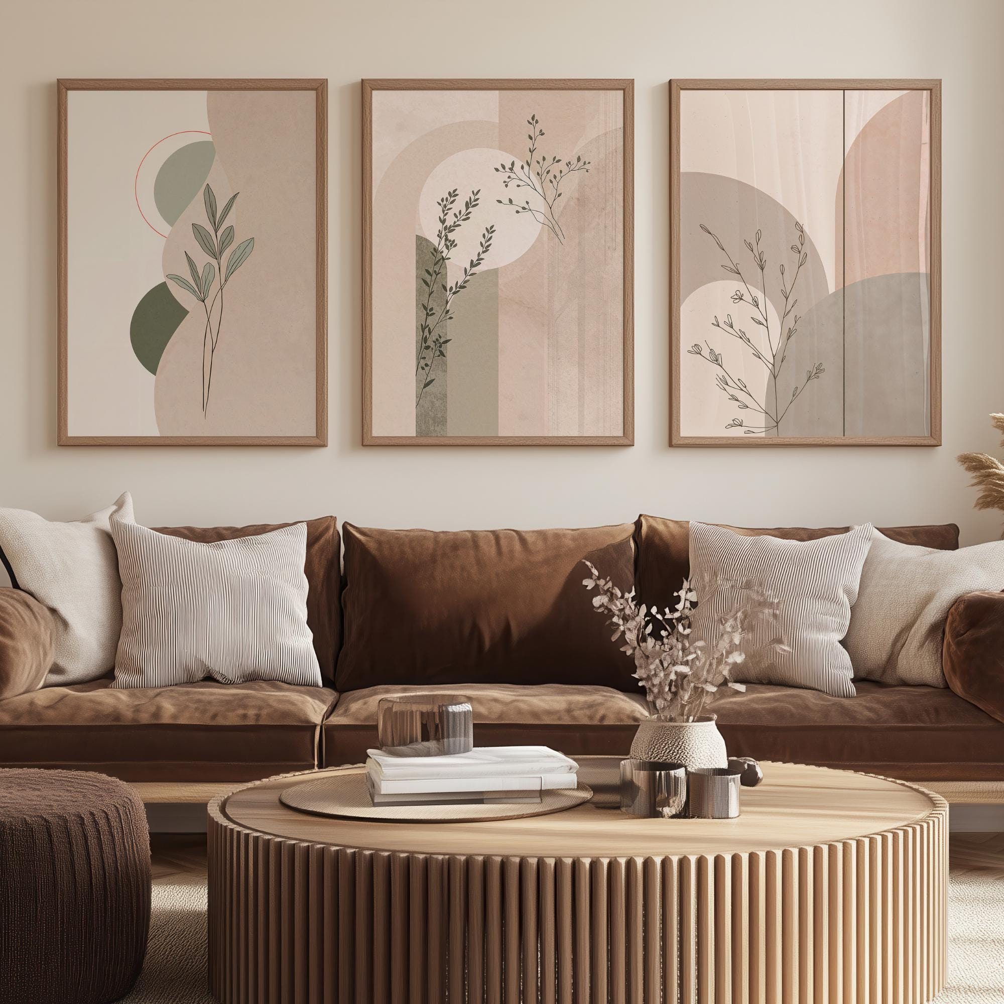 Japandi Wall Art Set of 3, Sage Green Bedroom Decor, Wabi Sabi Prints ...