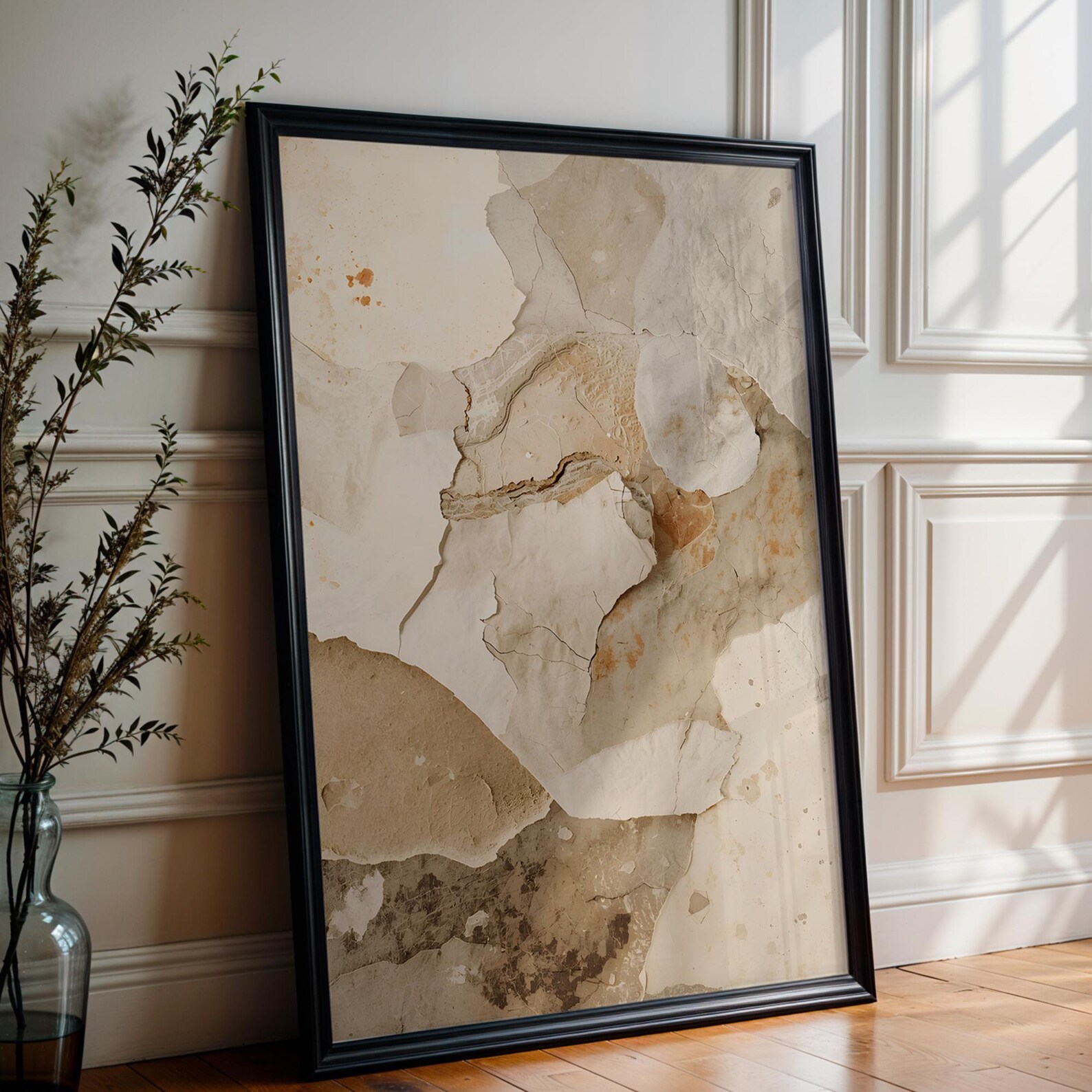 Wabi Sabi Textured Wall Art Printable, Neutral Beige Plaster Abstract ...