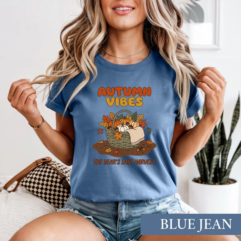 Autumn Vibes Pumpkin Shirt, Retro Harvest Season Tee, Cozy Fall Aesthetic Sweatshirt, Vintage Thanksgiving Basket Graphic, Nature Lover Gift